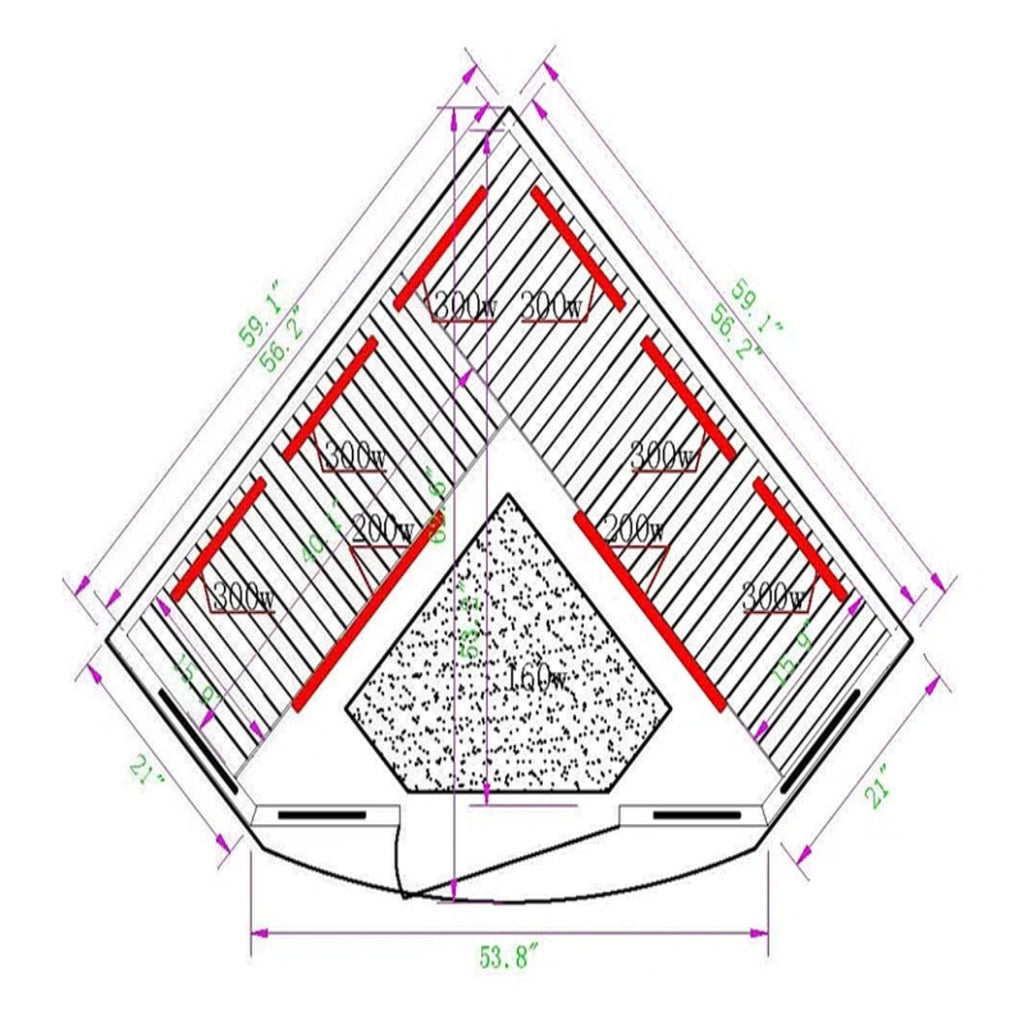 Dynamic Infrared Maxxus 3 - Person Bluetooth Compatible FAR Infrared Sauna in Hemlock