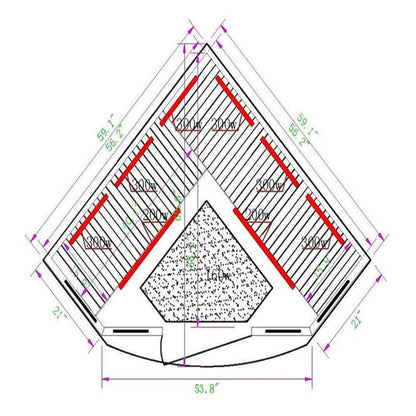 Dynamic Infrared Maxxus 3 - Person Bluetooth Compatible FAR Infrared Sauna in Hemlock