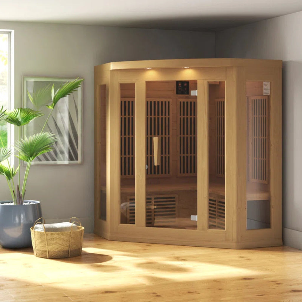 Dynamic Infrared Maxxus 3 - Person Bluetooth Compatible FAR Infrared Sauna in Hemlock