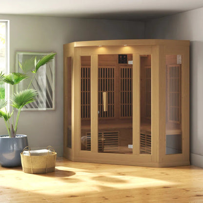 Dynamic Infrared Maxxus 3 - Person Bluetooth Compatible FAR Infrared Sauna in Hemlock