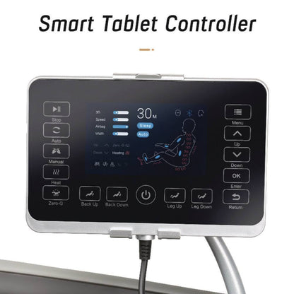 4D Deluxe Gray and Black Zero Gravity and Space Saving Faux Leather Heated Massage Chair with Sl-Track and Bluetooth